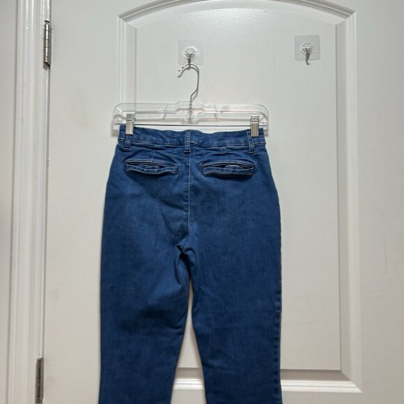 Frank & Eileen Wicklow Performance Cropped Blue Denim Jeans Raw Hem Size 0 - Picture 10 of 16